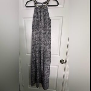 Elegant Black and White Geometric Dress